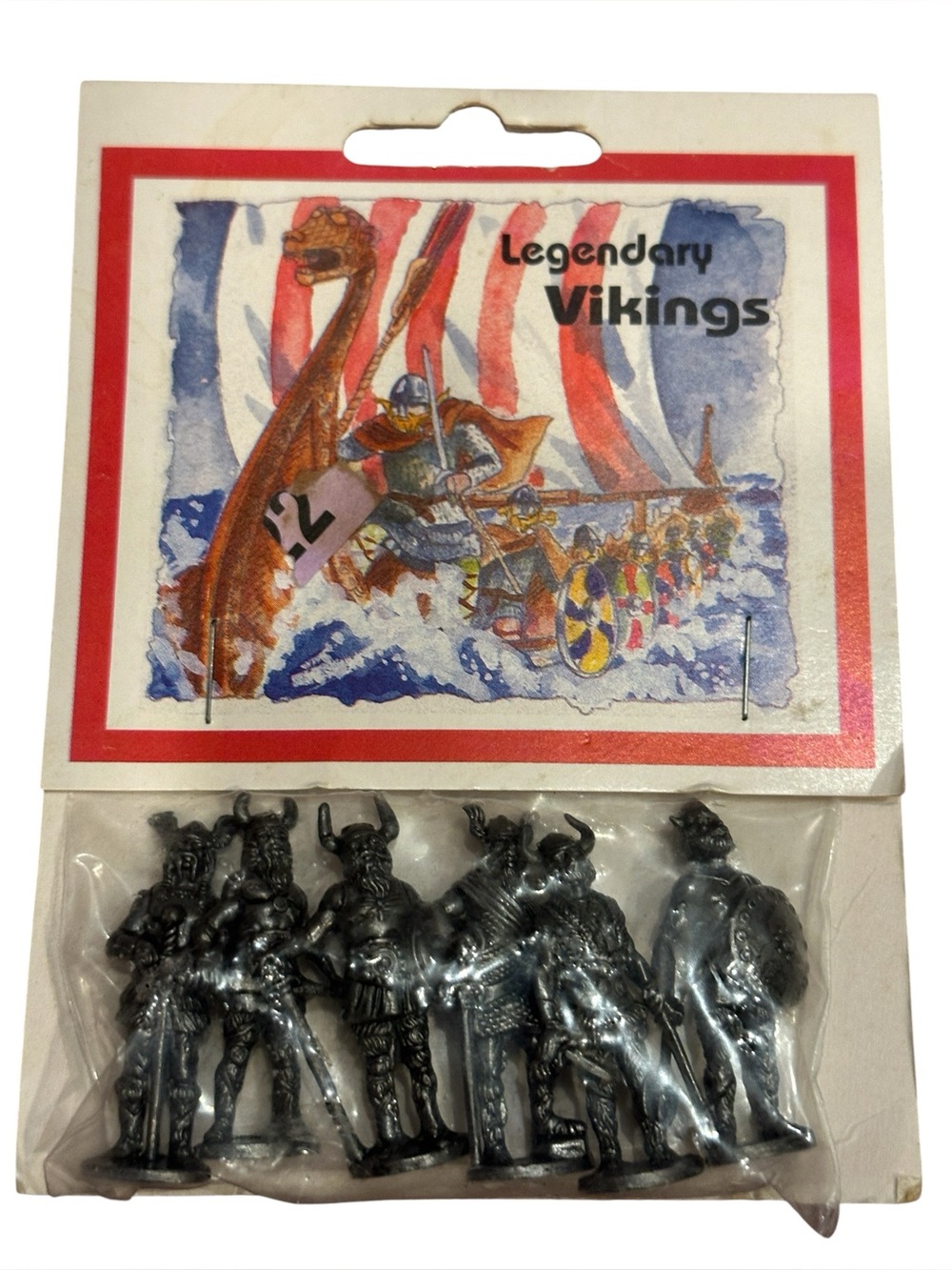 Vtg Vikings New Sealed Set of 6 Pewter Figurines 4-5cm Winter Reproductions UK